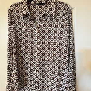 Women’s Tommy Hilfiger Black and Brown Patterned Shirt